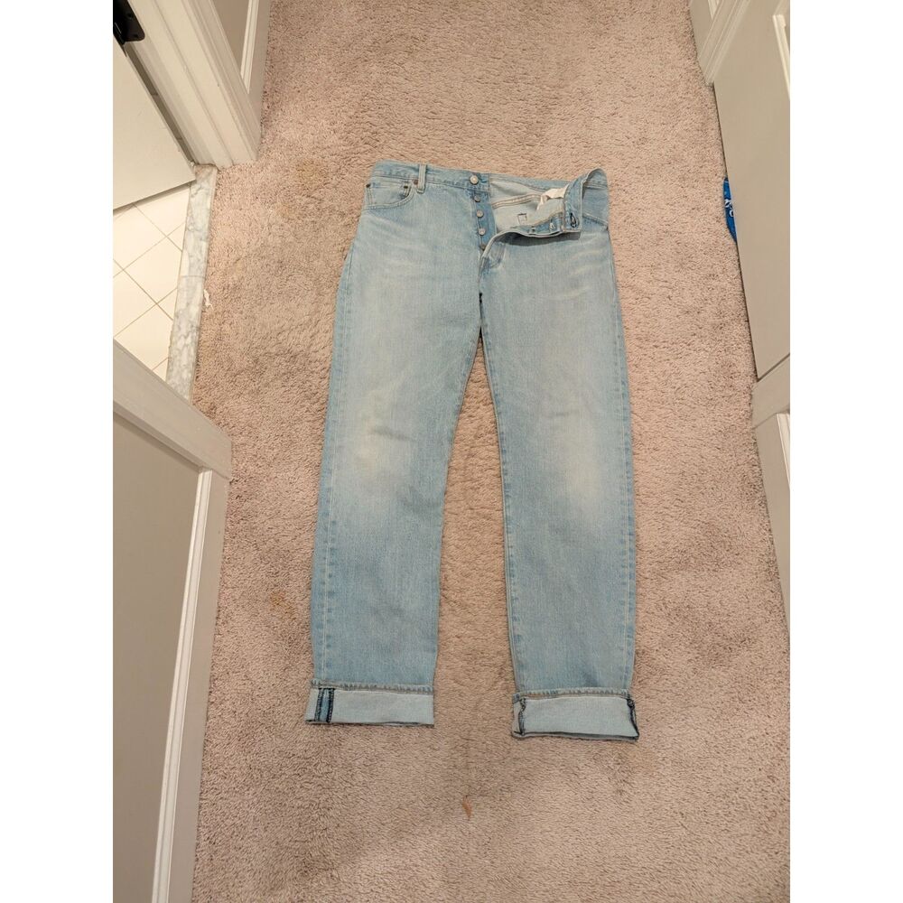 Levi's Premium 501 '93 Straight Jeans Mens 34x34 Light Wash Button Fly Big E